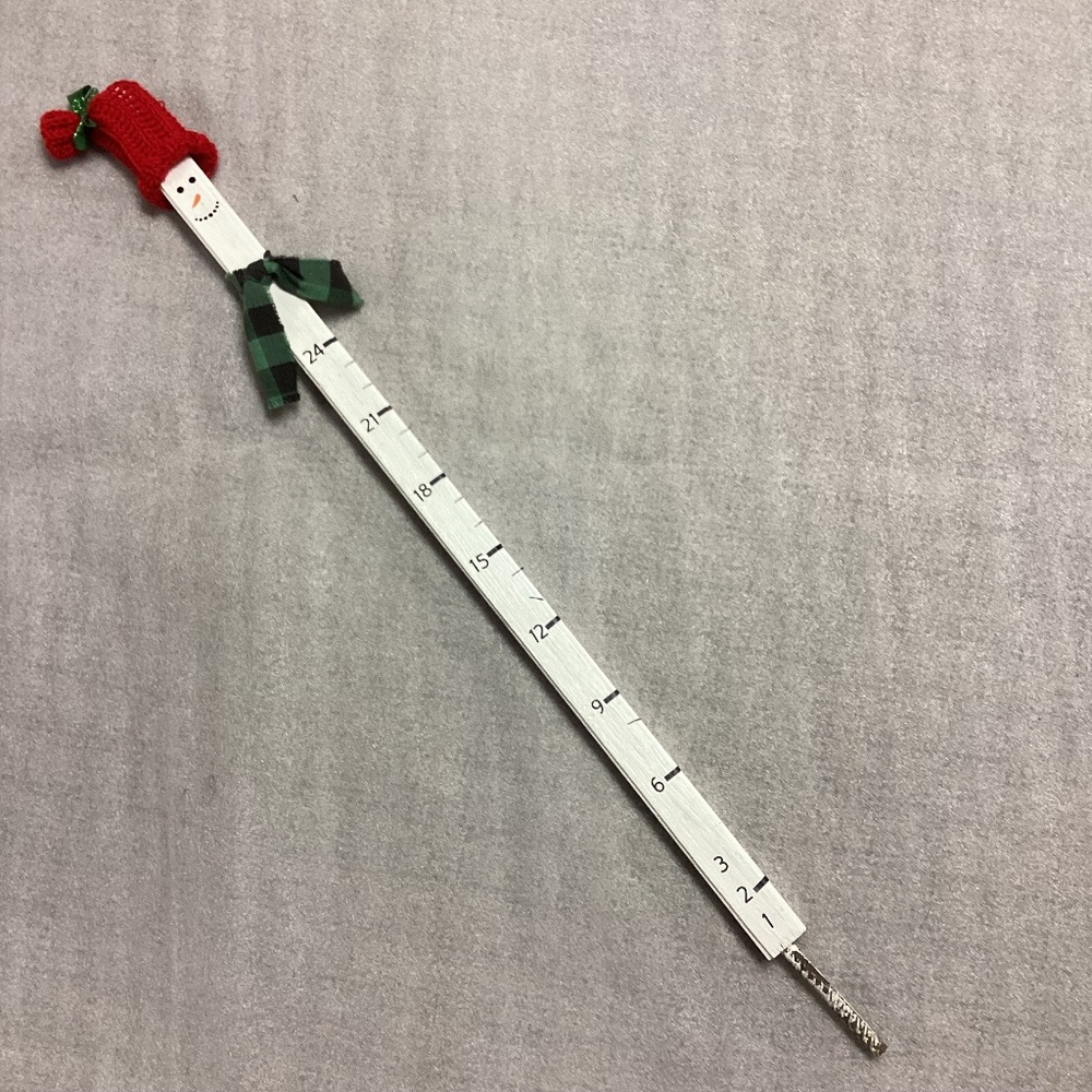Festive Snowman Snow Measuring Stick Yard Decor * NEW